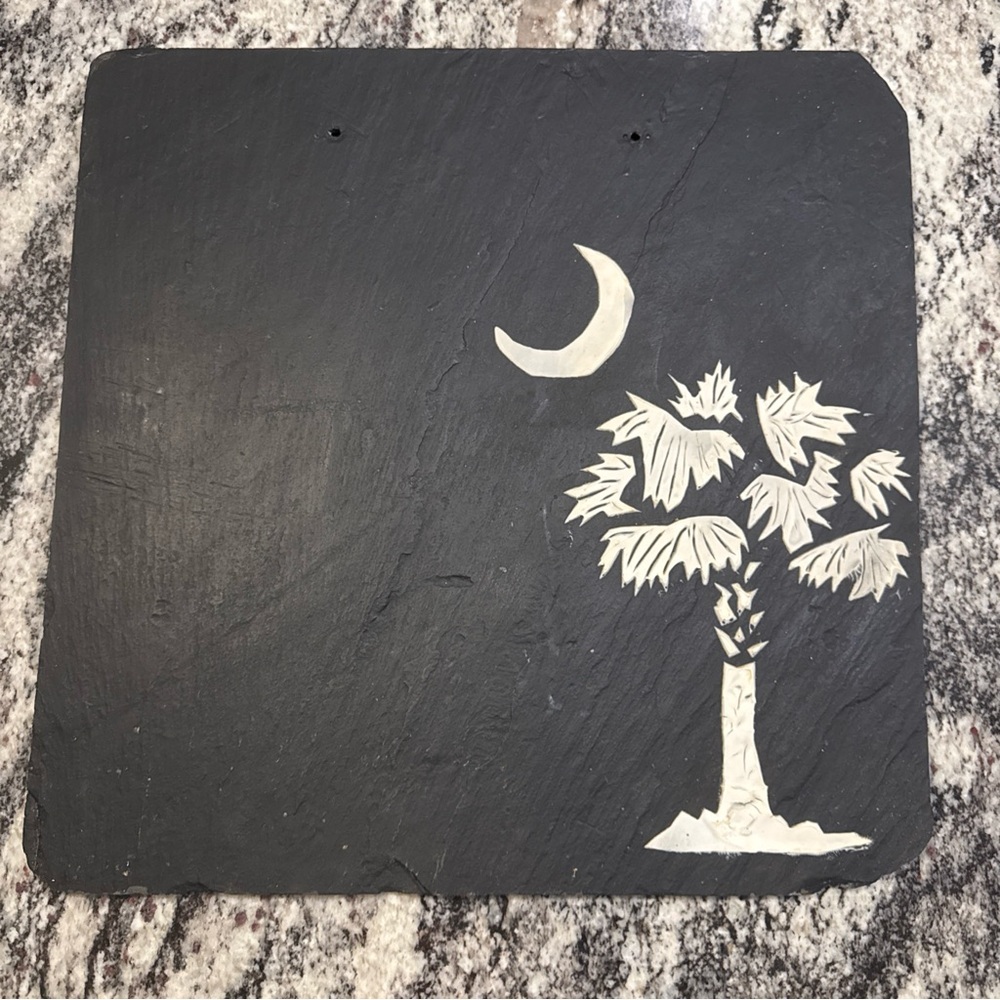 South Carolina / Crescent Moon And Palmetto tree Slate chalkboard